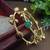 Women 2 brass kundan gold-plated bangle-style bracelet
