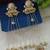 Gold-plated kashmiri long jhumka earrings with pearl & ghungroo chains