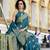 peacock blue satin silk blend with beautiful zari weaving border & designer pallu