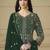 dark green ready to wear faux georgette kurti set with santool inner & dupatta 