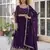 Purple faux blooming anarkali gown