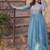 Sky blue sequin embroidered georgette anarkali set