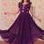Wine faux blooming embroidered work gown