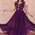 Wine faux blooming embroidered work gown
