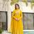 Yellow faux blooming embroidered gown
