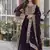 Wine faux blooming embroidered gown