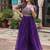 Purple zari sequin embroidered faux blooming anarkali set