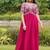 Pink zari sequin embroidered faux georgette kurta