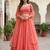  peach embroidered georgette festival lehenga set choli with dupatta