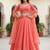  peach embroidered georgette festival lehenga set choli with dupatta