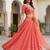  peach embroidered georgette festival lehenga set choli with dupatta