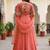  peach embroidered georgette festival lehenga set choli with dupatta