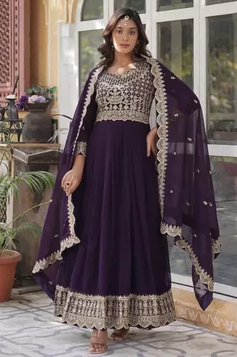 Wine premium designer readymade gown