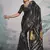 black crape digital printed casual wear saree