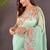 Light Green Color Cross Stich Floral Design Embroidery Work Cut Work Glossy Silk Saree