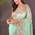 Light Green Color Cross Stich Floral Design Embroidery Work Cut Work Glossy Silk Saree