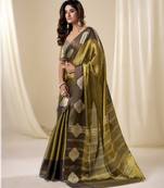 Dark brown  handloom tissue soft silk saree – elegant & lightweight traditional wear