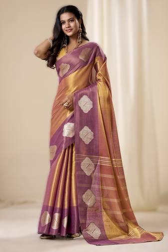 purple  handloom tissue soft silk saree – elegant & lightweight traditional wear