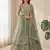 green embroidered soft net lehenga set choli with dupatta
