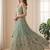 green embroidered soft net lehenga set choli with dupatta