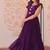 Wine faux blooming embroidered work gown