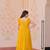 Yellow faux blooming embroidered work gown