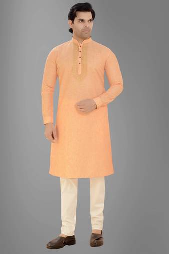 Arruga sylish cotton linen embroidery kurta pyjama