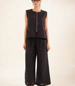 Black vest top and palazzo