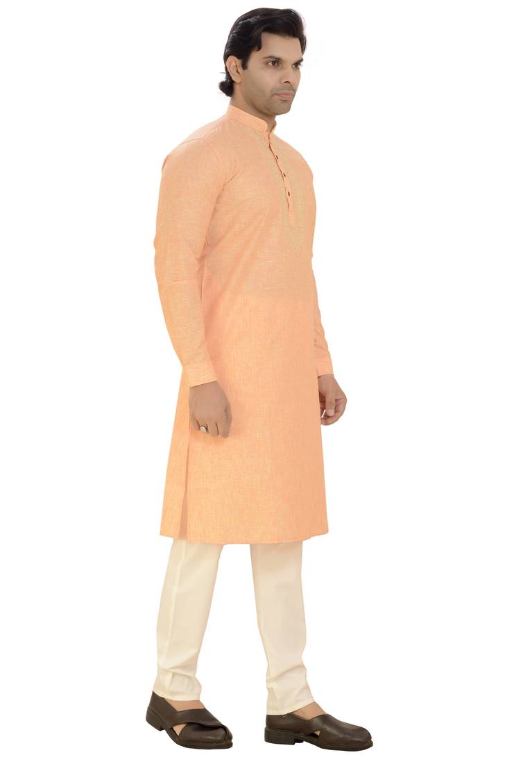 Arruga sylish cotton linen embroidery kurta pyjama