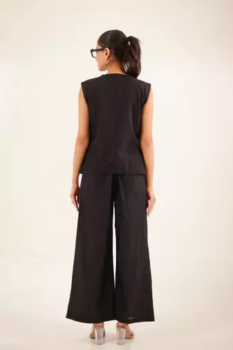 Black vest top and palazzo