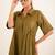 Olive green front open dress