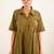 Olive green front open dress