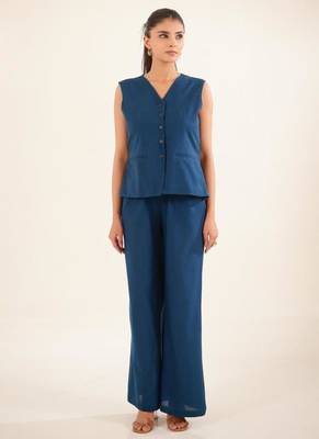 Royal blue vest top and palazzo 1