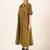 Olive green front open dress