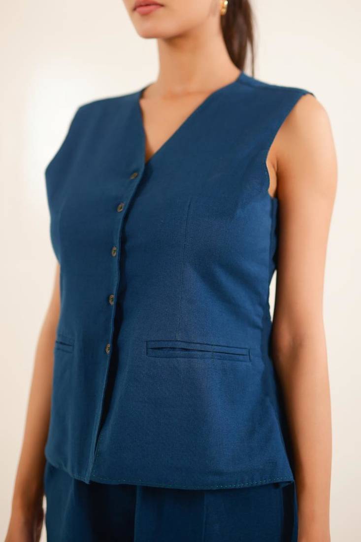 Royal blue vest top and palazzo