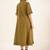 Olive green front open dress