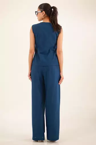 Royal blue vest top and palazzo