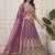 purple embroidered soft net lehenga set choli with dupatta