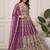 purple embroidered soft net lehenga set choli with dupatta