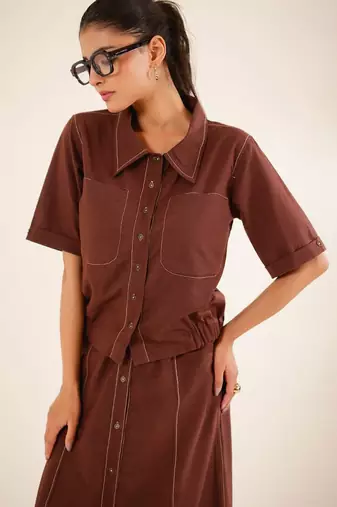 Cinnamon top shirt and skirt