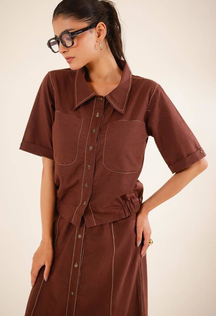 Cinnamon top shirt and skirt