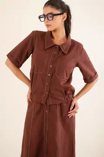 Cinnamon top shirt and skirt