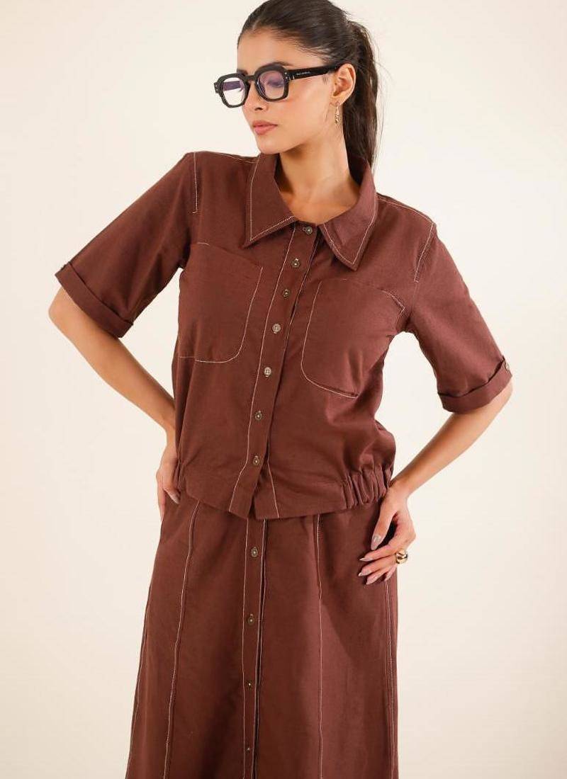 Cinnamon top shirt and skirt