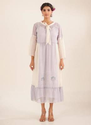 Powder blue block printed dress 1