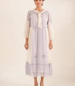 Powder blue block printed dress