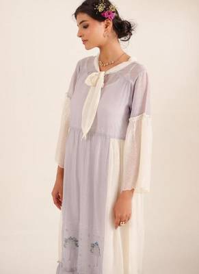 Powder blue block printed dress 4