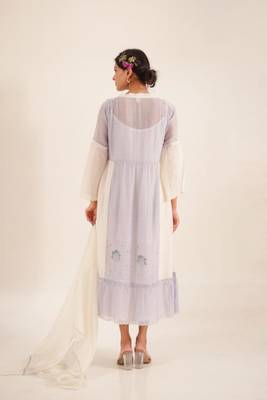 Powder blue block printed dress 5