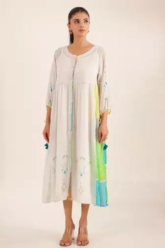 White checkred dress