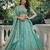 aqua blue fendi silk lehenga choli with dupatta