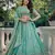 aqua blue fendi silk lehenga choli with dupatta